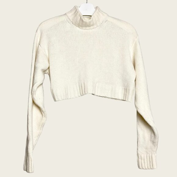 Aritzia Wilfred Free Cropped Mock Neck Merino Wool Sweater - Picture 8 of 8